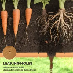 Outsunny Garden Wooden Planters, Rectangular 8 Compartment Plant Stand, Oak Tone - 6