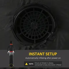 Outsunny Giant 10ft Halloween Inflatables Tall Ghost with Hat, Build-in LEDs Blow Up Scary Outdoor Decorations, for Party Yard Garden Lawn Decoration - 7