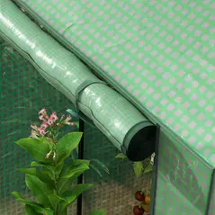 Outsunny Green House, Mini Greenhouse with 2 Roll-up Doors, Vent Holes and Reinforced Cover, 100 x 80 x 150cm - 8