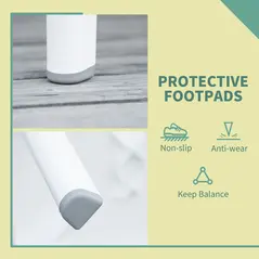 Outsunny Garden Side Table Plastic Outdoor Square Coffee End Table for Drink Snack, White - 5