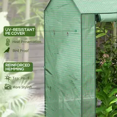 Outsunny Green House, Mini Greenhouse with 2 Roll-up Doors, Vent Holes and Reinforced Cover, 100 x 80 x 150cm - 5