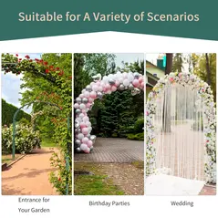 Outsunny Metal Garden Arch Trellis, Decorative Arbour Archway for Walkway Path Ceremony Wedding Party, 120 x 30 x 226cm - 7