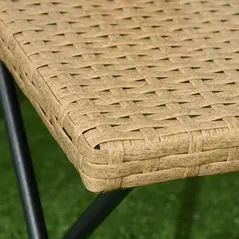 Outsunny Garden Small Folding Square Rattan Coffee Table Bistro Balcony Outdoor Wicker Weave Side Table 40Hx40Lx40Wcm, Natural - 8