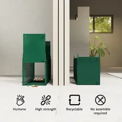 Outsunny Humane Rat Trap, Squirrel Trap with Double Doors, Live Cage Mousetrap for Indoors & Outdoors, Catch and Release Mice, Rats, Rodents, 60 x 18 x 20 cm, Green - 4