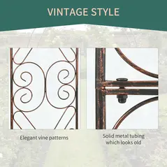 Outsunny Metal Garden Arch Trellis, Decorative Arbour Archway for Walkway Path Ceremony Wedding Party, 120 x 30 x 226cm - 4
