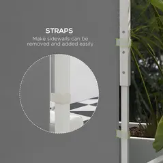 Outsunny Gazebo Side Panels, 2 Pack Sides Replacement, for 3x3(m) or 3x6m Pop Up Gazebo, with Windows and Doors, Light Grey - 7