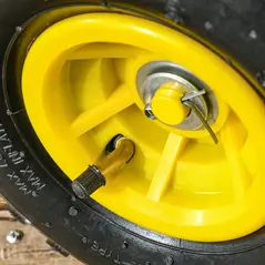 Outsunny Garden Trolley Cart, Heavy Duty Garden Cart with Metal Frame, 10" Pneumatic Wheels, Rotating Handle, 150kg Capacity, for Garden, Farm, Yellow - 9