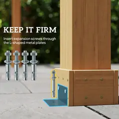 Outsunny Graden Pergola Kit, Wooden Pergola Gazebo Grape Trellis with Stable Structure, 3.6 x 3.6m, Dark Brown - 5