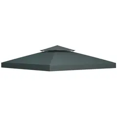 Outsunny Gazebo Roof Replacement, for 3 x 3(m) Frames - Grey - 1