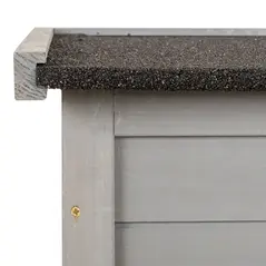 Outsunny Garden Shed Wooden Garden Storage Shed 2 Door Unit Solid Fir Wood Garage Tool Organisation Cabinet, 87L x 46.5W x 96.5Hcm, Grey - 9