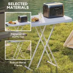 Outsunny Minimal Folding Outdoor Table - White - 6
