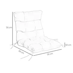 Outsunny Outdoor Garden Seat Cushion with Backrest, Cream White - 3