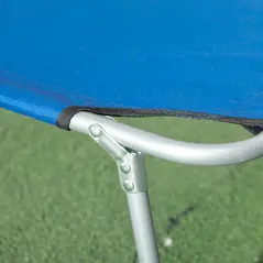 Outsunny Outdoor Foldable Sun Lounger Set of 2, 4 Level Adjustable Backrest Reclining Sun Lounger Chair with Angle Adjust Sun Shade Awning for Beach, Garden, Patio, Blue - 9