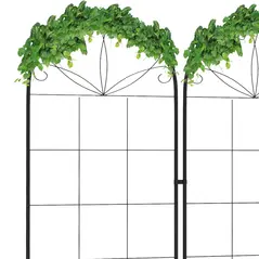 Outsunny Metal Trellis Set of 2, Garden Trellis for Climbing Plants Support Frames, Grid Design - 7
