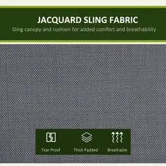 Outsunny Outdoor 3-person Metal Porch Swing Chair Bench, Grey - 5