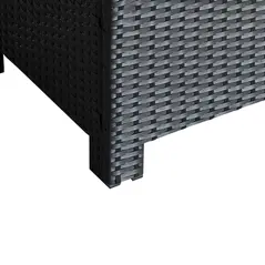 Outsunny PE Rattan Coffee Table, Rectangular Outdoor Coffee Table with Tempered Glass Top, 70 KG Capacity for Garden, Balcony, Terrace, Patio, Black - 7