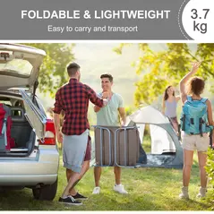 Outsunny Outdoor Foldable Sun Lounger, Adjustable Backrest Garden Recliner Sun Lounger Chair with Headrest Pillow, Coffee - 6