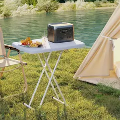 Outsunny Minimal Folding Outdoor Table - White - 9