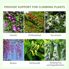 Outsunny Metal Trellis Set of 2, Garden Trellis for Climbing Plants Support Frames, Leaf Design - 4