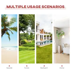 Outsunny Outdoor Hammock with Stand, Free Standing Hammock with Arc Wooden Frame and 200 x 100cm Fabric, Garden Swing Hanging Bed with Safe Ropes, Multicolour - 7