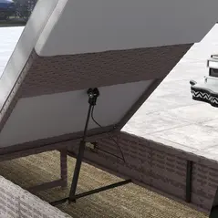 Outsunny Outdoor PE Rattan Sun Lounger Set of 2, Multi-position Backrest Adjustable Single Recliner Sunbed Daybed with Removeable & Washable Cushion, for Patio, Garden, Light Grey - 7