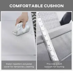 Outsunny Outdoor PE Rattan Sun Lounger Set of 2, Multi-position Backrest Adjustable Single Recliner Sunbed Daybed with Removeable & Washable Cushion, for Patio, Garden, Light Grey - 6