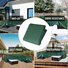 Outsunny Outdoor Garden Furniture Cover Waterproof, Anti-UV 600D Heavy Duty Oxford Fabric Patio Furniture Cover for Rectangular Sofa Table Set, Green, 210 x 140 x 80 cm - 6