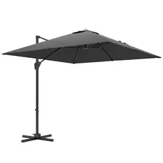 Outsunny Patio Offset Parasol Umbrella - Dark Grey - 1
