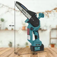 Outsunny Mini Pruning Saw Cordless, 8 Inch Electric Pruning Saw with 2 x 4000mAh Batteries, Brushless Motor and Safety Lock for Tree Trimming, Garden, Wood Cutting, Blue - 3