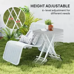 Outsunny Minimal Folding Outdoor Table - Grey/White - 5