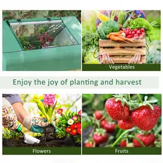 Outsunny Mini Greenhouse, Portable Garden Small Greenhouse with Zipped Windows and Door, 180 x 140 x 80cm, Dark Green - 7