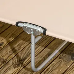 Outsunny Outdoor Foldable Sun Lounger Set of 2, 4 Level Adjustable Backrest Reclining Sun Lounger Chair with Angle Adjust Sun Shade Awning for Beach, Garden, Patio, Sand - 9