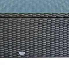 Outsunny PE Rattan Coffee Table, Rectangular Outdoor Coffee Table with Tempered Glass Top, 70 KG Capacity for Garden, Balcony, Terrace, Patio, Black - 6