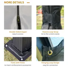 Outsunny Outdoor 3.6 x 3(m) Gazebo Cabana w/ Steel Frame & Net Sidewalls for Privacy - 7