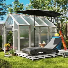 Outsunny Patio Wicker Chaise Lounge Chair, Outdoor PE Rattan Sun Lounger with Adjustable Backrest and 2 Wheels, Dark Grey - 8