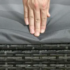 Outsunny PE Rattan Sun Loungers set of 2 with Cushion, Outdoor 2 Pieces Garden Sunbed Furniture with 5-Level Recliner Backrest, Reclining Patio Wicker Bed Chair, Grey - 9