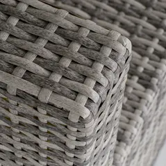 Outsunny Outdoor PE Rattan Furniture with Cushions, Garden Armless Chair with Adjustable Footpads and Back Support Cushion, for Garden, Yard, Terrace, Light Grey - 8