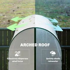 Outsunny Mini Greenhouse, Portable Green House with Roll-Up Door, PE Base, Small Greenhouse, 100 x 100 x 195 cm, White - 9