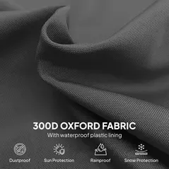 Outsunny Parasol Cover, 600D Oxford Cantilever Umbrella Cover Fit for 2-4m Parasol, Banana Umbrella Protector with Zipper for Outdoor Garden, Patio, Black - 5