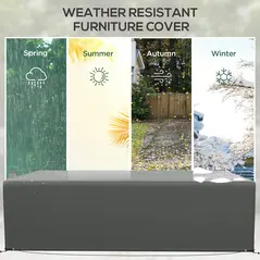 Outsunny Outdoor Garden Furniture Cover Waterproof, Anti-UV 600D Heavy Duty Oxford Fabric Patio Furniture Cover for Rectangular Sofa Table Set, Dark Grey, 245 x 165 x 66 cm - 6