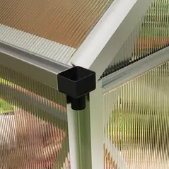 Outsunny Polycarbonate Greenhouse, Large Walk-In Green House with Slide Door and Window, Aluminium Frame, 6x4ft, Silver Tone - 9