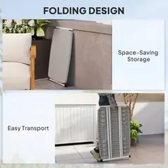 Outsunny Minimal Folding Outdoor Table - Grey/White - 4