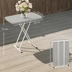 Outsunny Minimal Folding Outdoor Table - White - 3