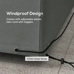 Outsunny Outdoor Garden Furniture Cover Waterproof, Anti-UV 600D Heavy Duty Oxford Fabric Patio Furniture Cover for Rectangular Sofa Table Set, Dark Grey, 245 x 165 x 66 cm - 5