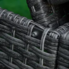 Outsunny Patio Rattan Sun Lounger, Dual Wicker Weave Outdoor Single Reclining Chair Furniture, 5-Level Adjustable Backrest w/ Removeable & Washable Cushion, Mixed Grey - 8