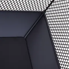 Outsunny Metal Square Fire Pit Outdoor Mesh Firepit Brazier w/ Lid, Log Grate, Poker for Backyard, Camping, Bonfire, Wood Burning Stove, 44 x 44 x 40cm, Black - 7