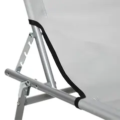 Outsunny Outdoor Foldable Sun Lounger, 4 Level Adjustable Backrest Reclining Sun Lounger Chair with Angle Adjust Sun Shade Awning for Beach, Garden, Patio, Light Grey - 9