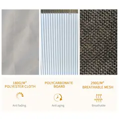 Outsunny Outdoor 3.6 x 3(m) Gazebo Cabana w/ Steel Frame & Net Sidewalls for Privacy - 8