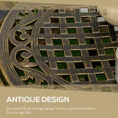 Outsunny Outdoor Garden Table, Cast Aluminium Patio End Table with Anti-slip Foot Pads for Garden, Patio, Balcony, 60 x 52.5cm, Bronze - 4