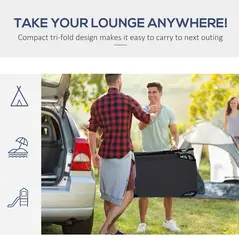 Outsunny Outdoor Folding Sun Lounger with Face Hole, 4 Level Adjustable Backrest Reclining Garden Lounger, Garden Recliner Sunbed with 600 D Oxford Cloth Seat and Pillow for Beach, Black - 8